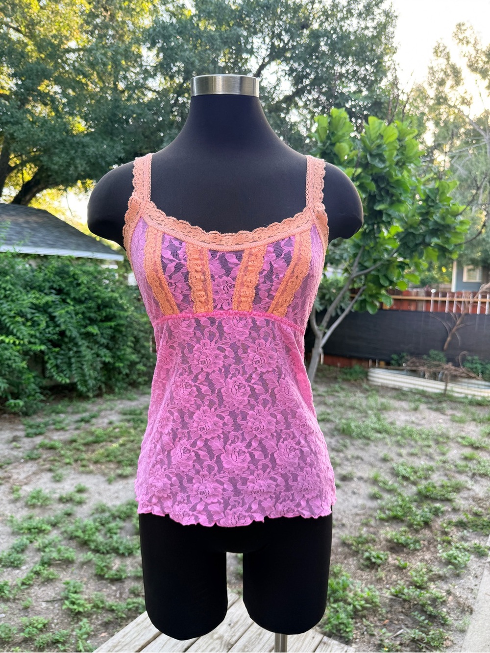 Vintage 90s Hanky Panky Multicolored Lace Tank Camisole